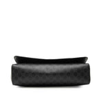 Gucci GG Supreme Courier Crossbody Shoulder Bag Black Gray Leather — view 3