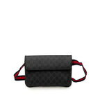 Gucci GG Supreme Belt Bag Black Gray Leather