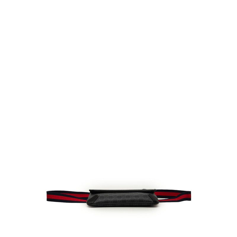 Gucci GG Supreme Belt Bag Black Gray Leather — view 3