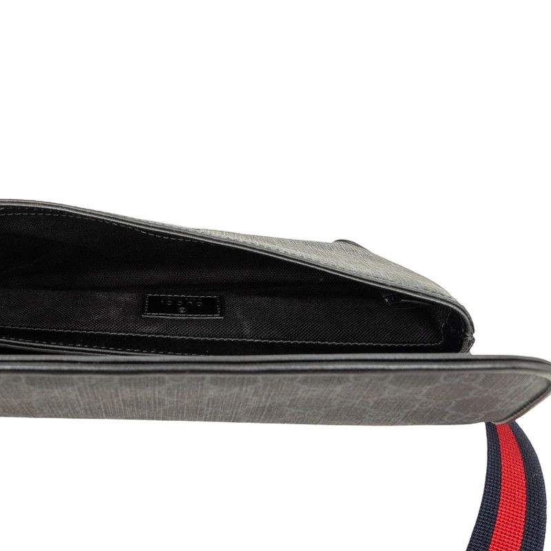 Gucci GG Supreme Belt Bag Black Gray Leather — view 4