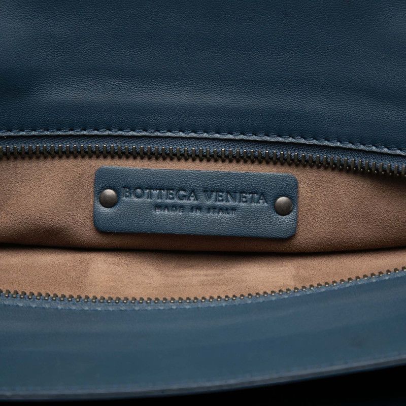 Bottega Veneta Intrecciato Tote Shoulder Bag 2-Way Navy Leather — view 5