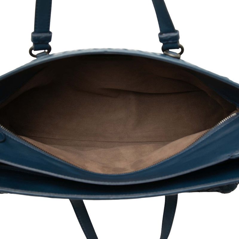 Bottega Veneta Intrecciato Tote Shoulder Bag 2-Way Navy Leather — view 4