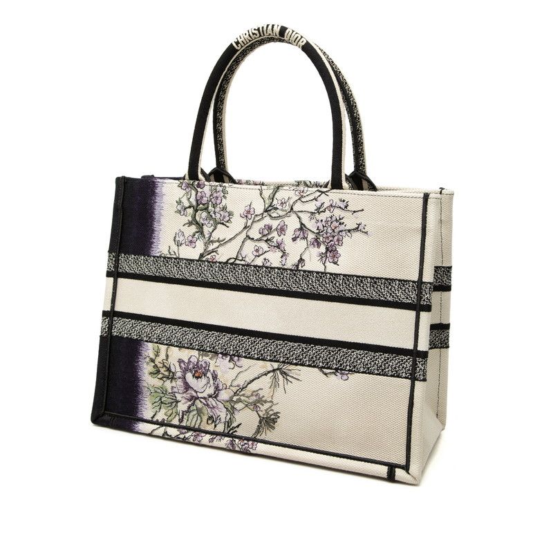 Dior Book Tote Bag Medium Ivory Multicolor Canvas — view 2