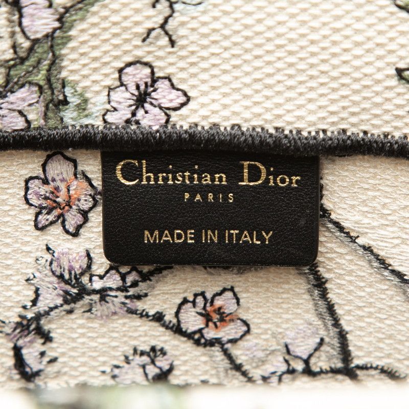 Dior Book Tote Bag Medium Ivory Multicolor Canvas — view 5