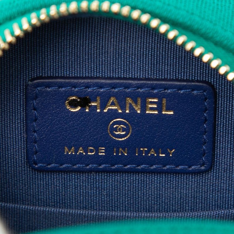 Chanel CC Logo Quilted CC Filigree Crossbody Chain Shoulder Bag Black Blue — view 5