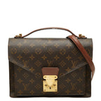 Louis Vuitton Monogram Monceau 2-Way Shoulder Bag Brown Leather