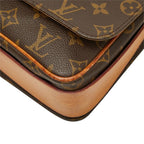 Louis Vuitton Monogram Cartouchiere GM Crossbody Shoulder Bag Brown Leather — view 4