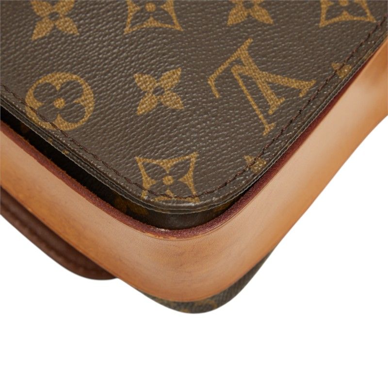 Louis Vuitton Monogram Cartouchiere GM Crossbody Shoulder Bag Brown Leather — view 7