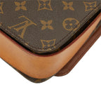 Louis Vuitton Monogram Cartouchiere GM Crossbody Shoulder Bag Brown Leather — view 6