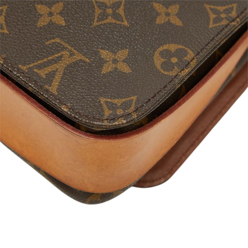 Louis Vuitton Monogram Cartouchiere GM Crossbody Shoulder Bag Brown Leather — view 6