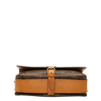 Louis Vuitton Monogram Cartouchiere GM Crossbody Shoulder Bag Brown Leather — view 3