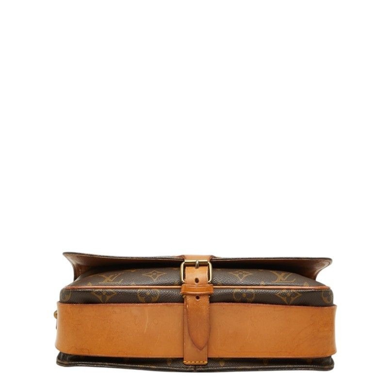Louis Vuitton Monogram Cartouchiere GM Crossbody Shoulder Bag Brown Leather — view 3