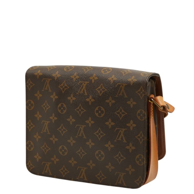 Louis Vuitton Monogram Cartouchiere GM Crossbody Shoulder Bag Brown Leather — view 2