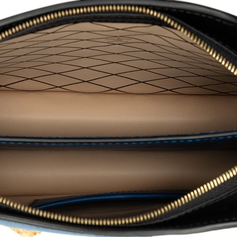 Louis Vuitton Epi Trunk Clutch Crossbody Chain Shoulder Bag Blue Noir Black — view 4