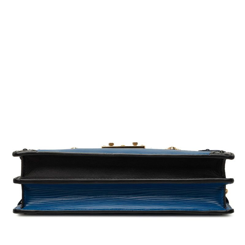 Louis Vuitton Epi Trunk Clutch Crossbody Chain Shoulder Bag Blue Noir Black — view 3