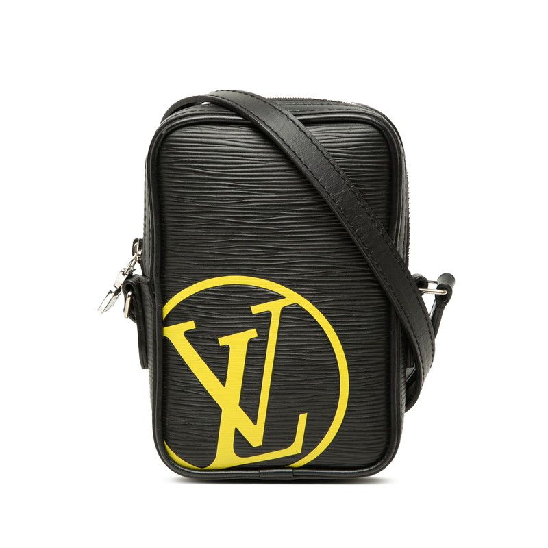 Louis Vuitton Epi LV Circle Danube PM Crossbody Shoulder Bag Noir Black Leather