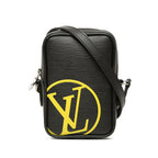 Louis Vuitton Epi LV Circle Danube PM Crossbody Shoulder Bag Noir Black Leather