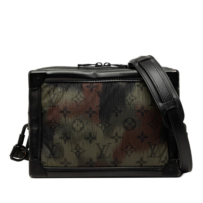 Louis Vuitton Monogram Camouflage Soft Trunk Crossbody Shoulder Bag Khaki Black