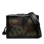 Louis Vuitton Monogram Camouflage Soft Trunk Crossbody Shoulder Bag Khaki Black