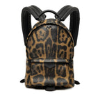 Louis Vuitton Animal Print Leopard Palm Springs Backpack PM Black Brown Leather