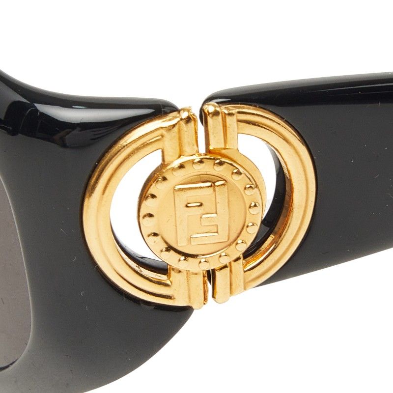 Fendi Oval Sunglasses Black Gold Acetate Plated Eyewear — view 4