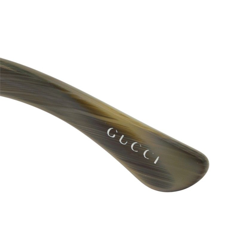 Gucci Crest Design Sunglasses S Brown Gold Acetate Metal Eyewear — view 6