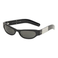Gucci Sunglasses Black Silver Acetate Metal Eyewear