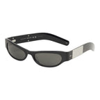 Gucci Sunglasses Black Silver Acetate Metal Eyewear