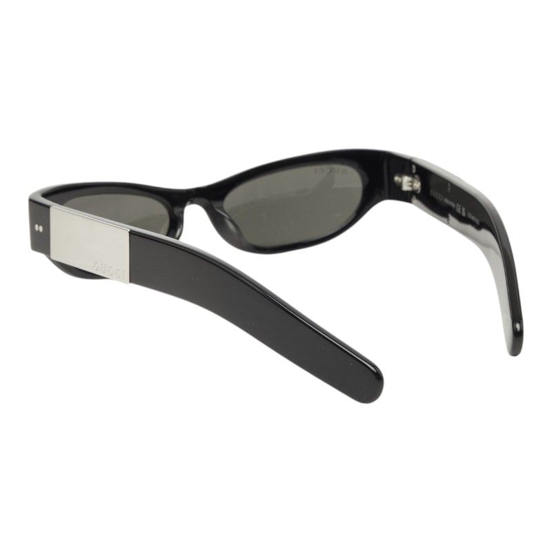 Gucci Sunglasses Black Silver Acetate Metal Eyewear — view 3