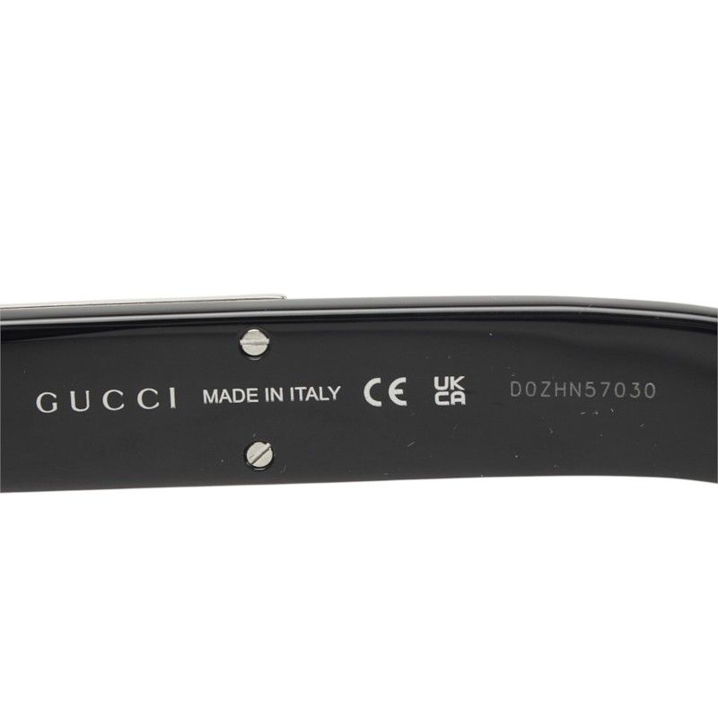 Gucci Sunglasses Black Silver Acetate Metal Eyewear — view 7