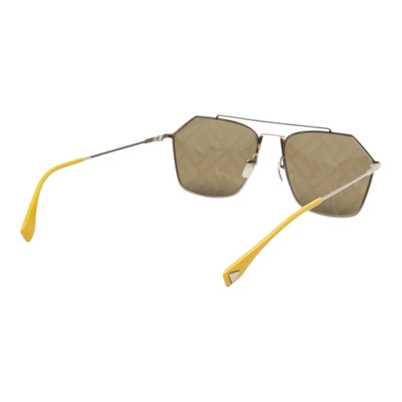Fendi Zucca Sunglasses S Brown Yellow Gold Acetate Plated Eyewear — view 3
