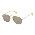 Fendi Zucca Sunglasses S Brown Yellow Gold Acetate Plated Eyewear