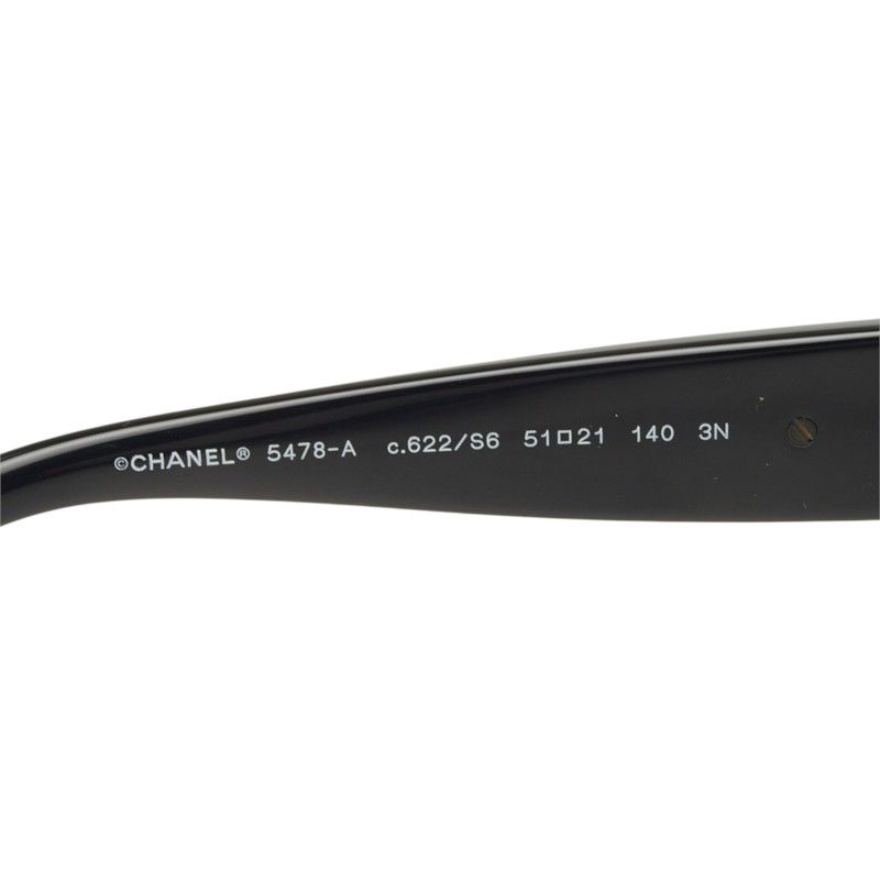 Chanel CC Logo Sunglasses Black Acetate Faux Pearl Eyewear — view 5