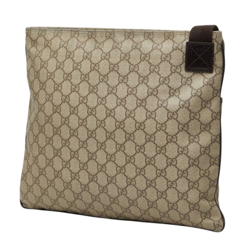 Gucci GG Supreme Crossbody Shoulder Bag Brown Beige Leather — view 2