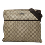 Gucci GG Supreme Crossbody Shoulder Bag Brown Beige Leather