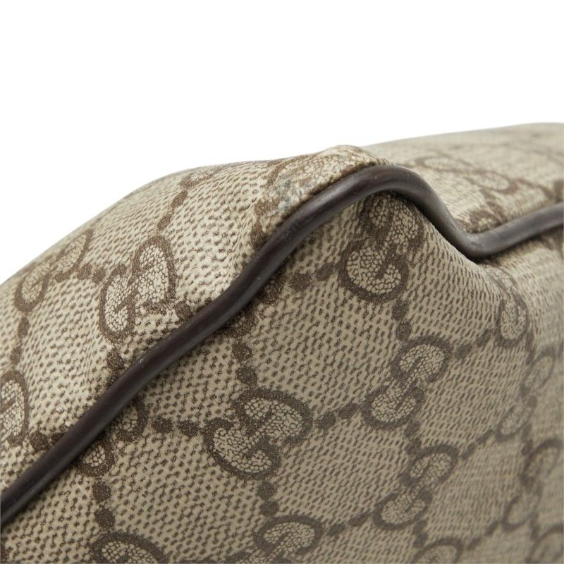 Gucci GG Supreme Crossbody Shoulder Bag Brown Beige Leather — view 4