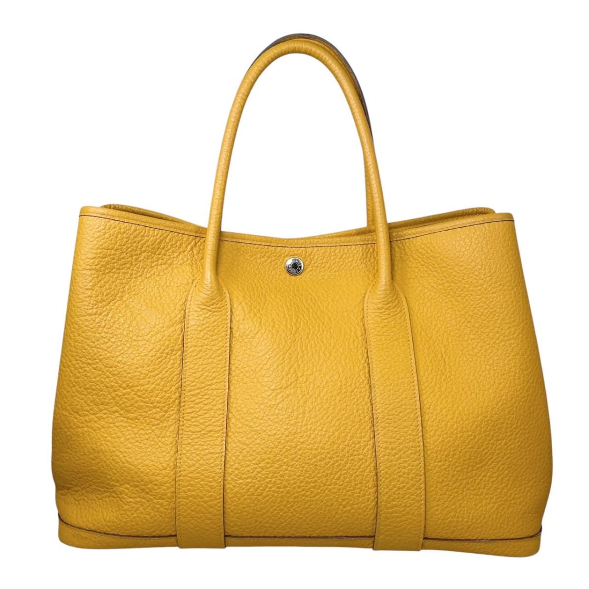 Hermes Tote Bag Garden Party PM Negonda Jaune Ambre Yellow Silver — view 2