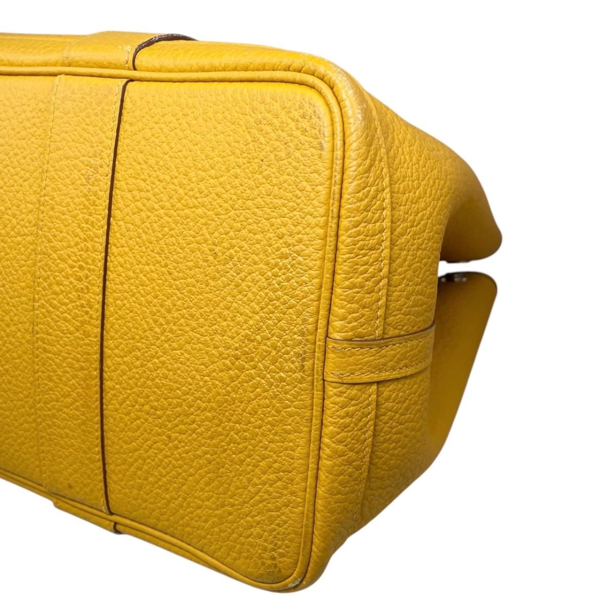 Hermes Tote Bag Garden Party PM Negonda Jaune Ambre Yellow Silver — view 7