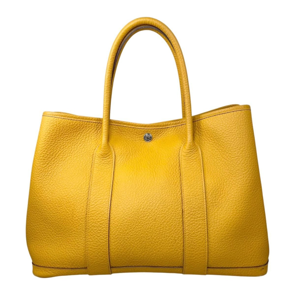Hermes Tote Bag Garden Party PM Negonda Jaune Ambre Yellow Silver