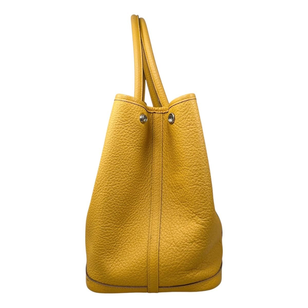 Hermes Tote Bag Garden Party PM Negonda Jaune Ambre Yellow Silver — view 3