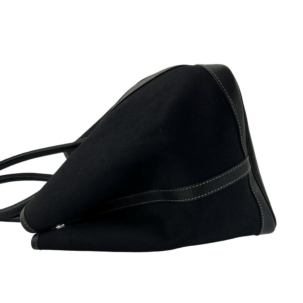 Hermes Garden Party PM Negonda Toile Officier Leather Tote Bag Black — view 5