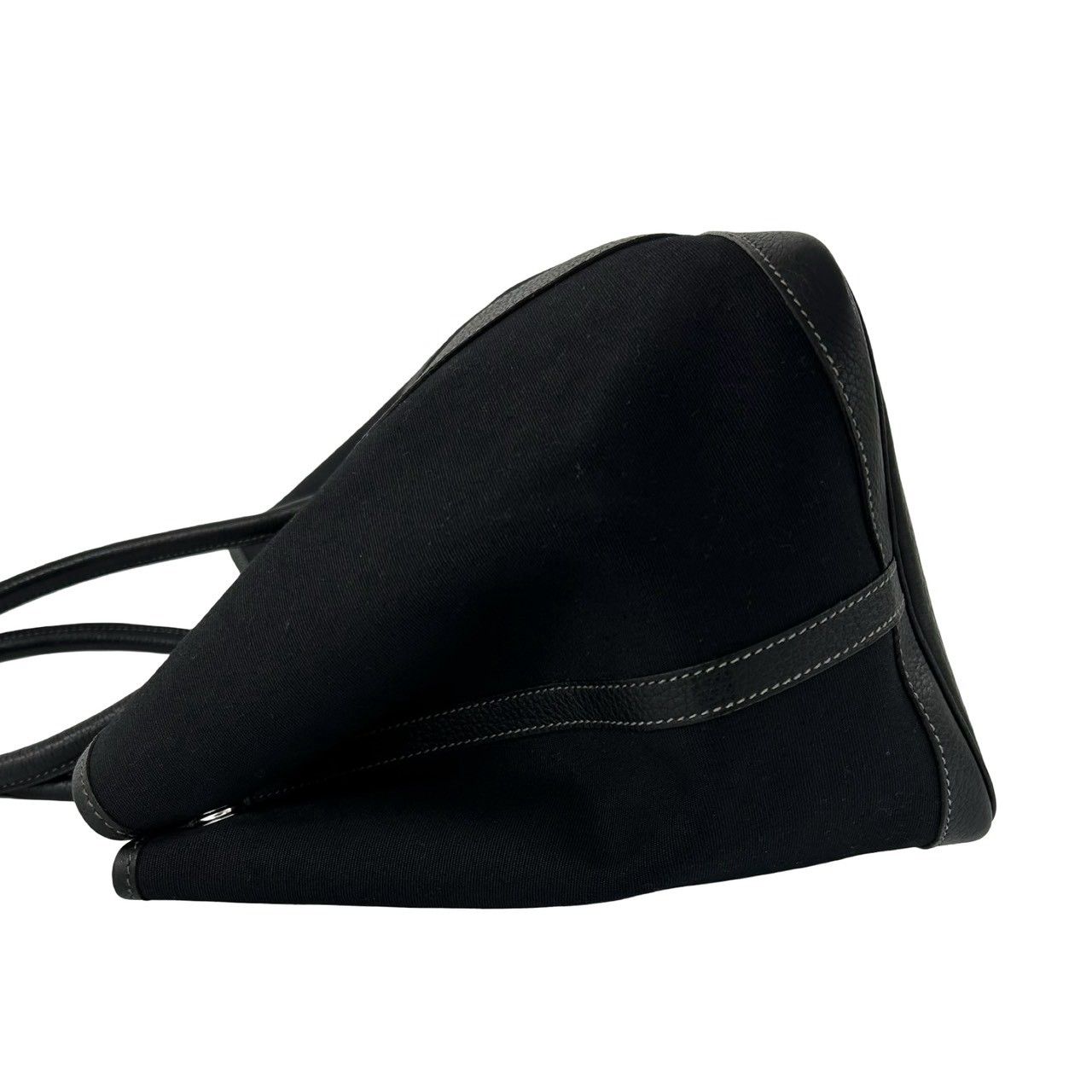 Hermes Garden Party PM Negonda Toile Officier Leather Tote Bag Black — view 5