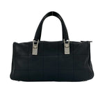 Chanel Choco Bar CC Logo Leather Mini Boston Bag Black — view 3