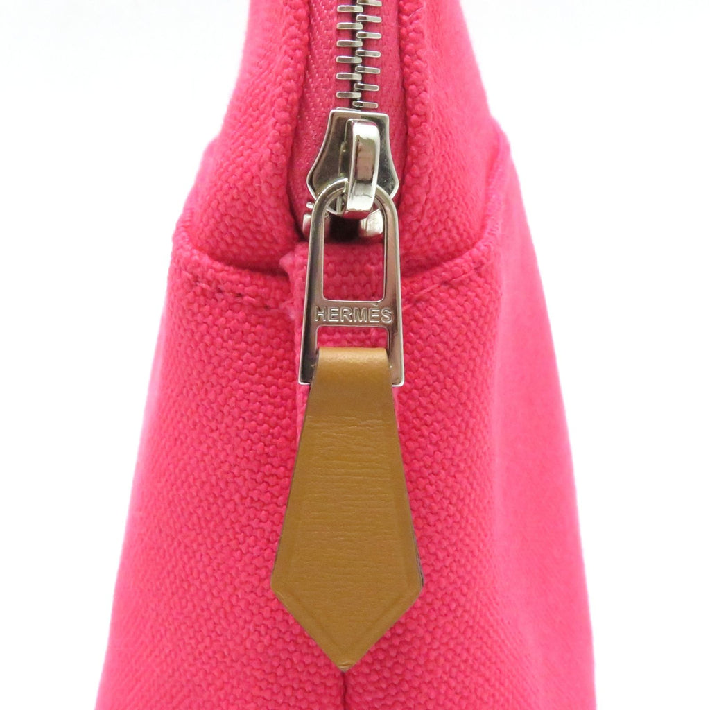Hermes Bolide Pouch Mini Hibiscus Silver 06 Canvas — view 7