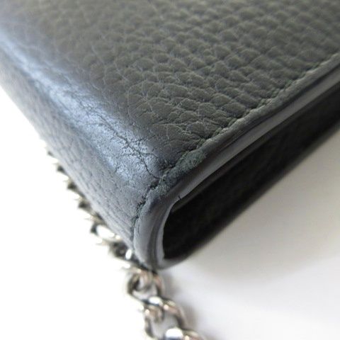 Gucci Dionysus Tiger Head Chain Wallet Shoulder Bag Leather Black — view 4