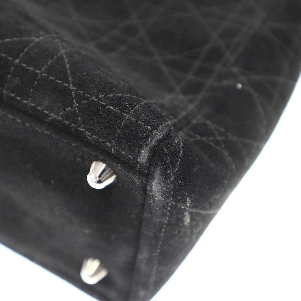 Dior Lady Cannage Suede Handbag Black — view 7