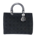 Dior Lady Cannage Suede Handbag Black