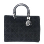 Dior Lady Cannage Suede Handbag Black