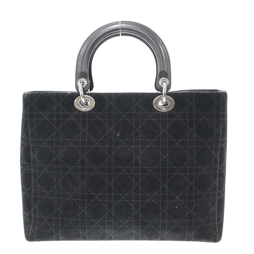 Dior Lady Cannage Suede Handbag Black — view 2