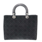 Dior Lady Cannage Suede Handbag Black — view 2